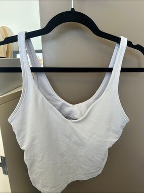 lululemon athletica Light Gray Scoop Neck Crop Tank